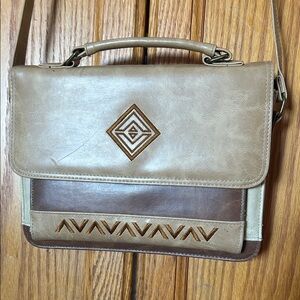 Elegant Brown and Tan Messenger Bag